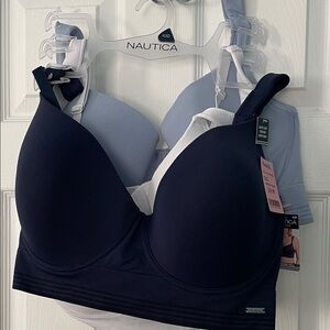 Nautica Women's Bra Trio - Dark Blue, Light Blue, White